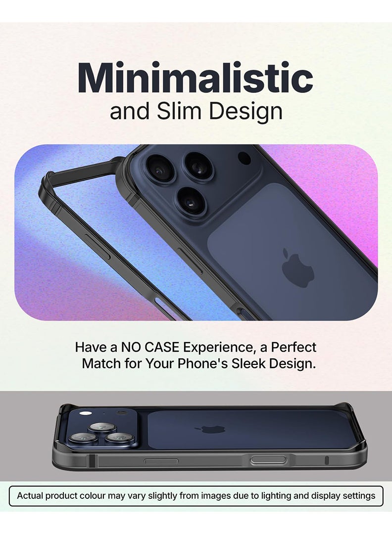 Theodor iPhone 17 Pro max Aluminum Frame Metal Bumper Frame Slim Hard Case Cover, Metal Frame Armor with Soft Inner Bumper, Raised Edge Protection for iPhone 17 pro max for 6.9", Black - Image 4